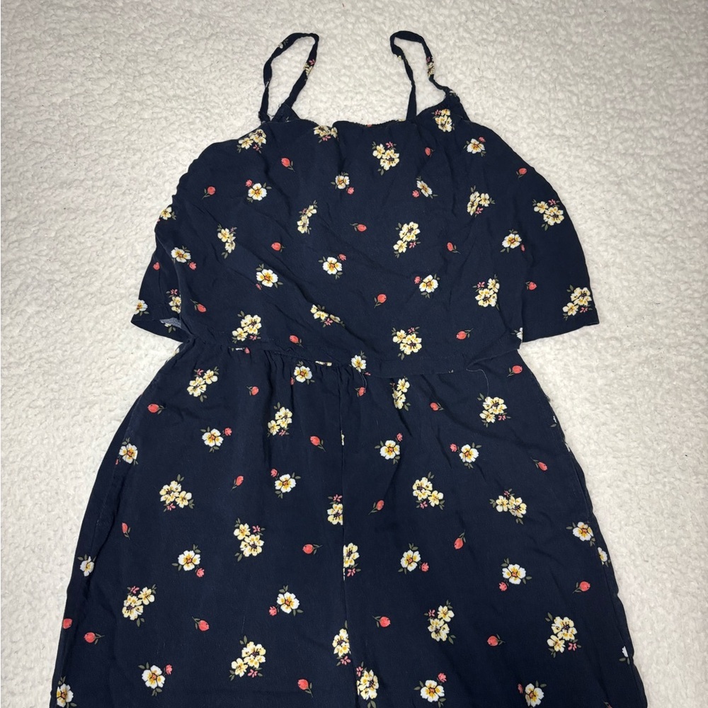 Abercrombie & Fitch Kids Blue Floral Ruffle Jumpsuit - Picture 2 of 7